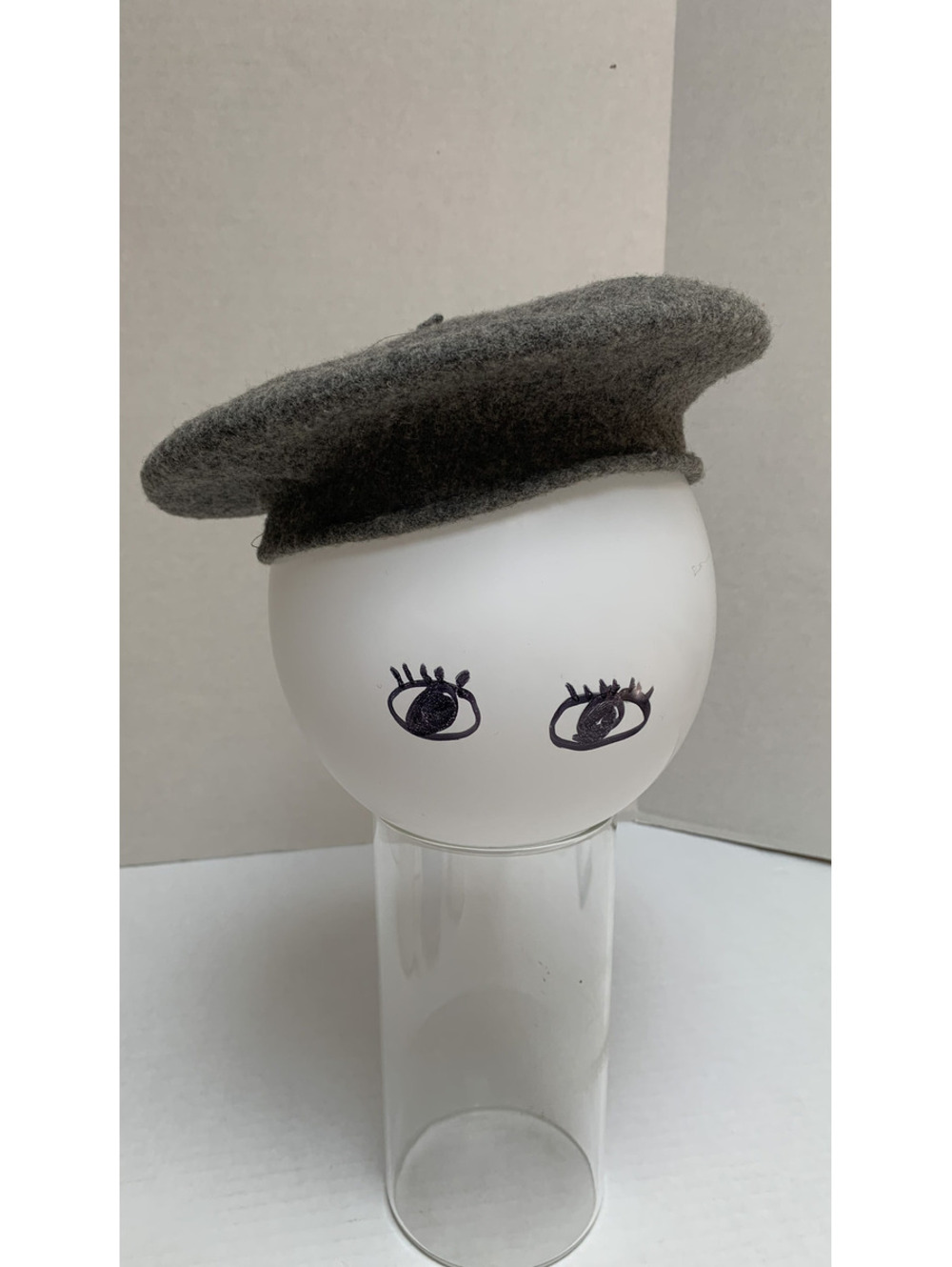 Vintage Beret Bisque French Style Beret Gray
